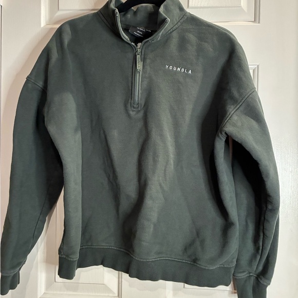 YoungLA Other - YoungLA Men's Forest Green Zip-Up Sweatshirt